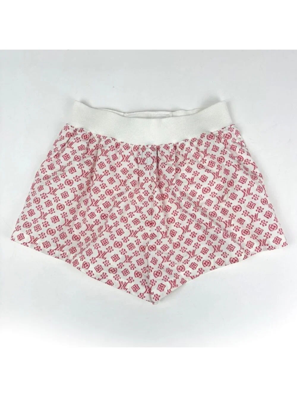 Louis Vuitton Monogram Hooded Jacket Set Mini Shorts Nylon White